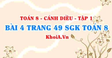 Bài 4 trang 49 SGK Toán 8 tập 1 Cánh Diều